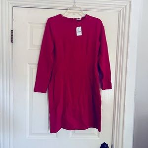 J.Crew Red Long Sleeve Work Dress